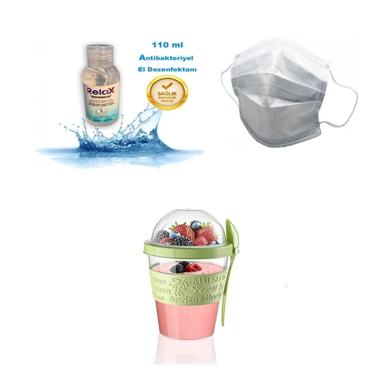 

Taken Go Yogurt Container Mask and Gel Hand Sanitizer Set