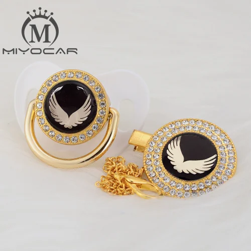 GWG-2 0-6m MIYOCAR 7 цветов Золотое милое Золотое крыло Красивое золотое шикарное соска и пустышка зажим BPA бесплатно пустышка bling уникальный дизайн GWG - Цвет: GWG-2 0-6m