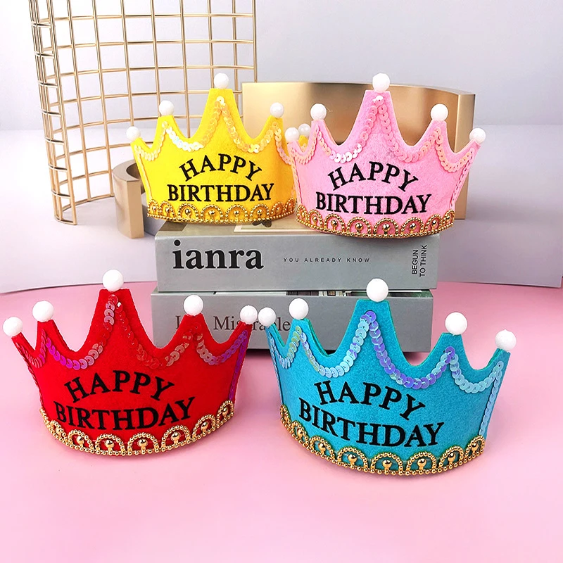 

Kids Adults Happy Birthday Hat Glowing Crown Boy Girl LED Blinking Flashing Headbands Birthday Party Supplies