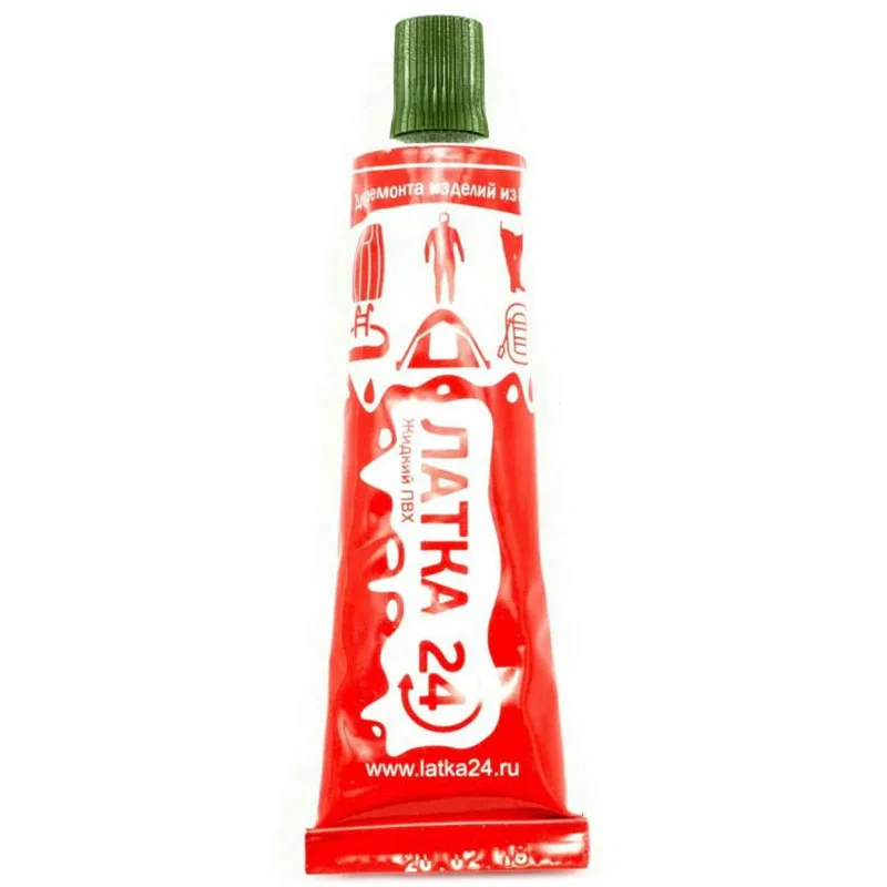 Жидкая латка необходим для ремонта надувных лодок и других изделий из ПВХ Латка 24