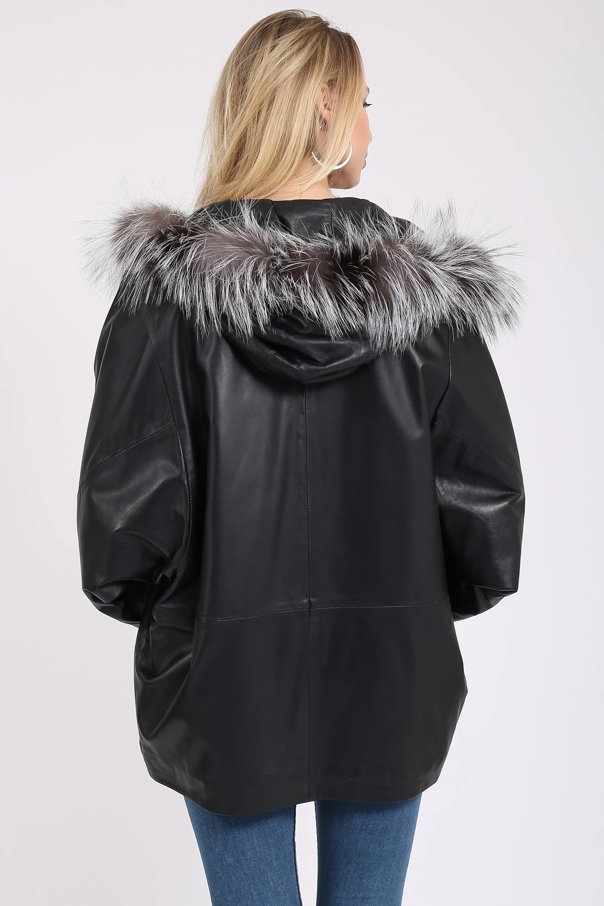 

Women's Genuine Leather Hooded Leather Oversize Coats