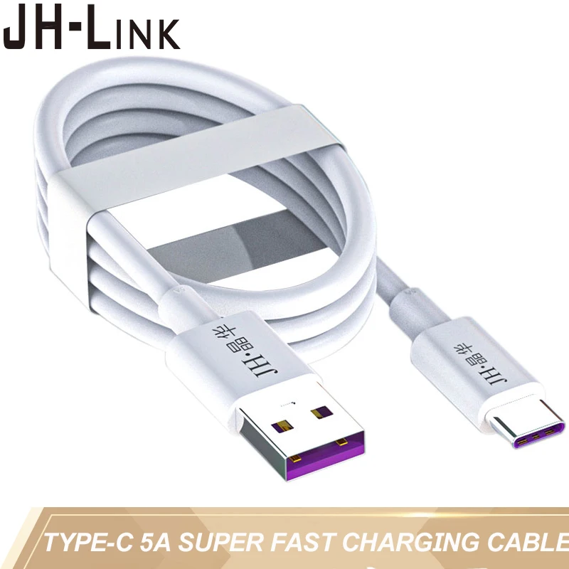 

JH-LINK Type-c 5a High Current Data Cable Usb C Fast Charging Cable Tansfer Data For Huawei Honr Oppor 17/r17pro Xiaomi Meizu