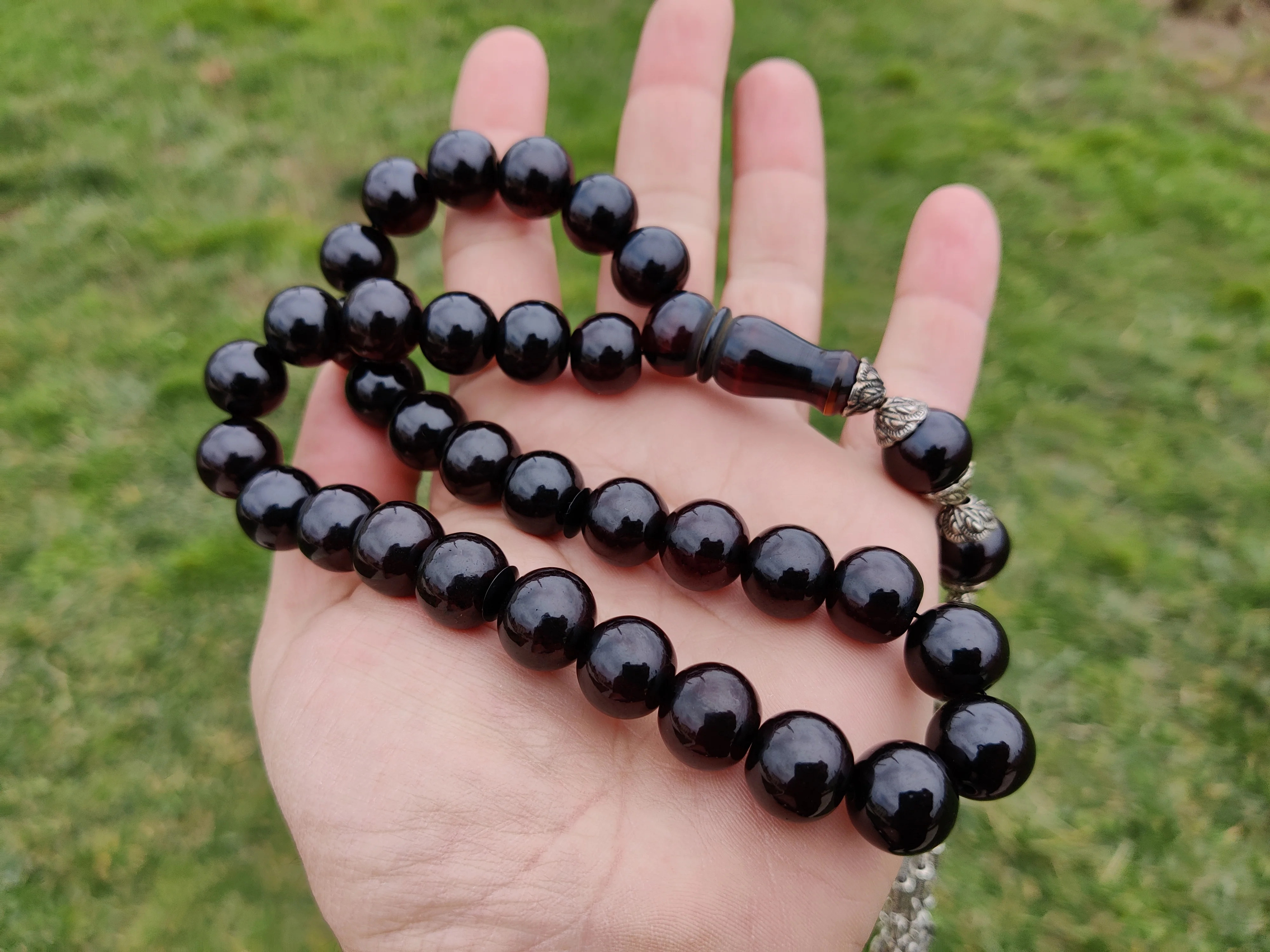 Tasbih Ottoman Faturan German Cherry Amber Sandalous Misbaha Rosary Free Shipping #12B