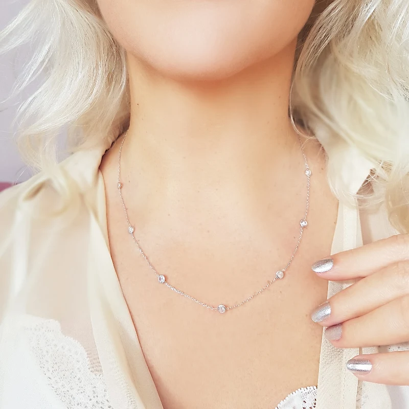 

Vaoov 925 Sterling Silver Gemstone Tiffany Necklace