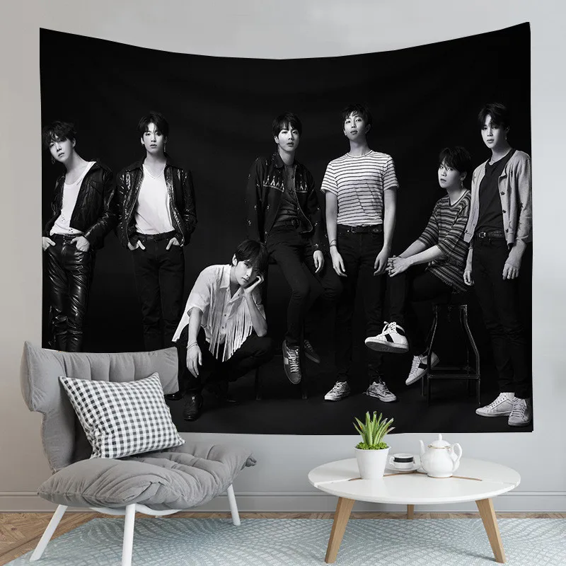 

KPOP Bangtan Boys 3D Tapestry Bedroom Decoration Background JIMIN JIN SUGA J-HOPE Fans Collection a1