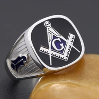 vintage blue lodge freemason fraternity masonic 925 sterling silver jewelry ring