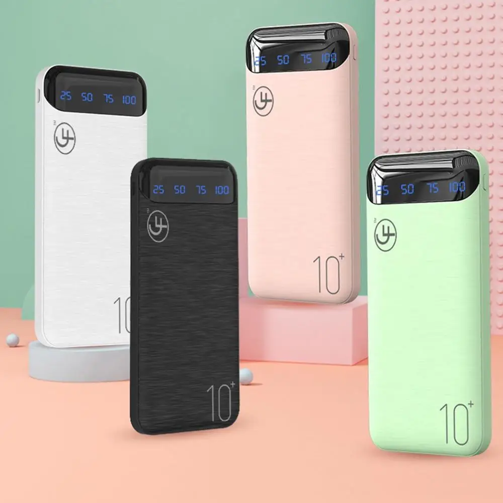 2020 10000 мАч Мобильный Дополнительный внешний аккумулятор Powerbank светодиодный