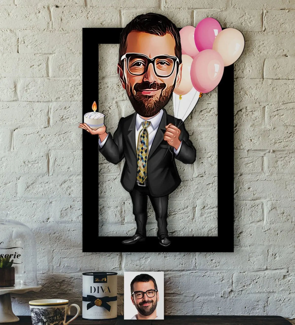 

Персонализированная карикатура Mr на день рождения, 3D, деревянная, Tablo-3 надежное качество, выгодный подарок, украшение для дома, Забавный