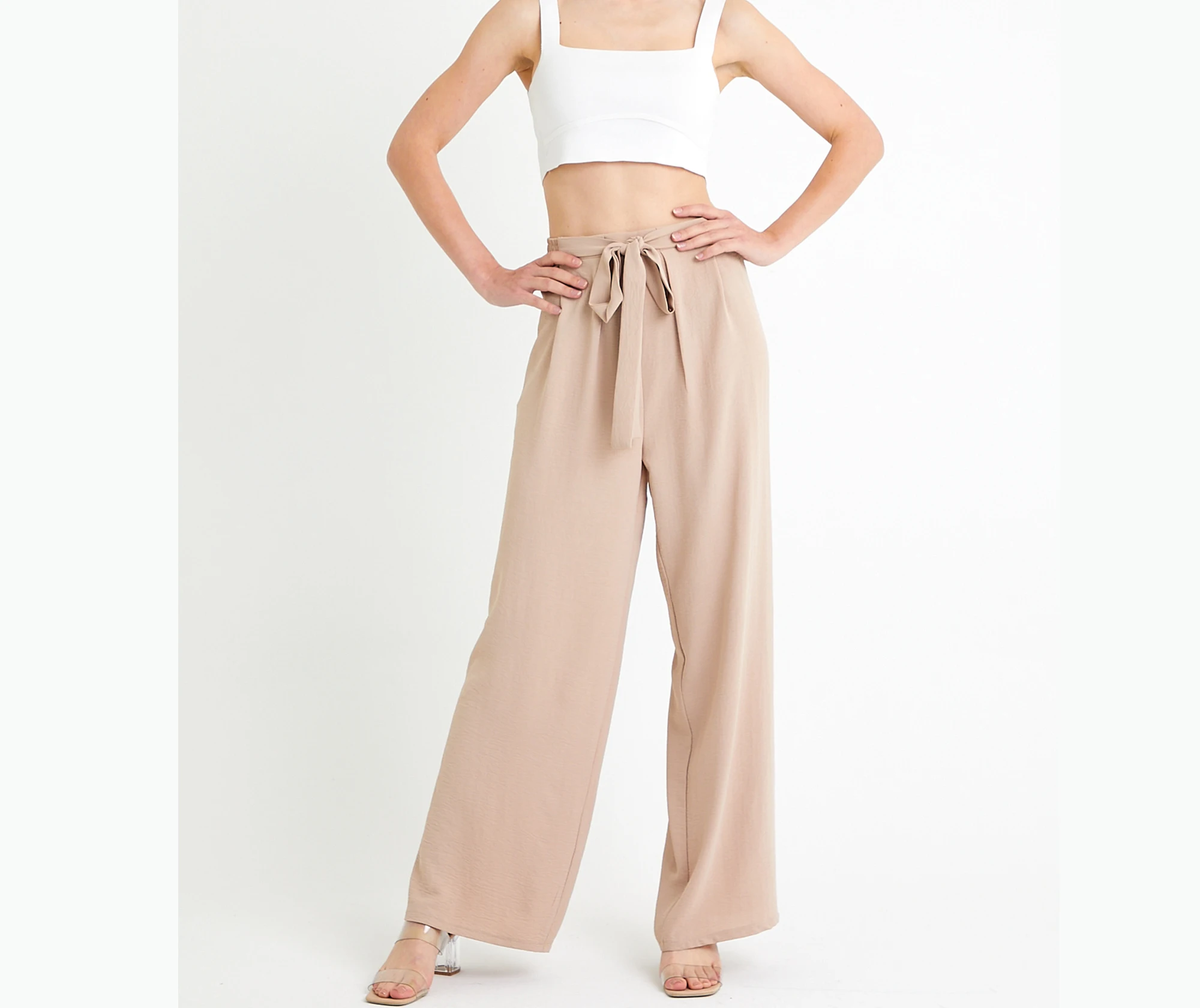 

Women's Beige Linen Aerobin Trouser For Summer