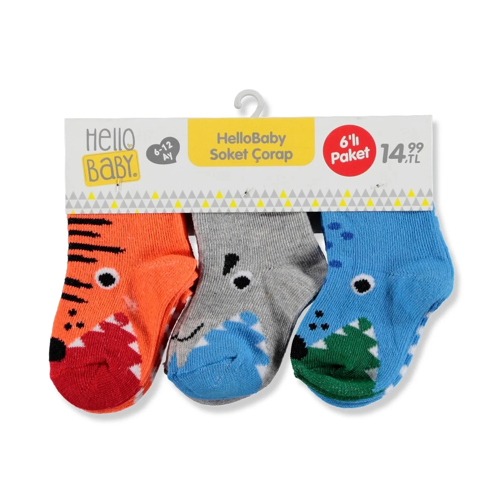 Детские носки ebebek HelloBaby Monster 6 шт. |
