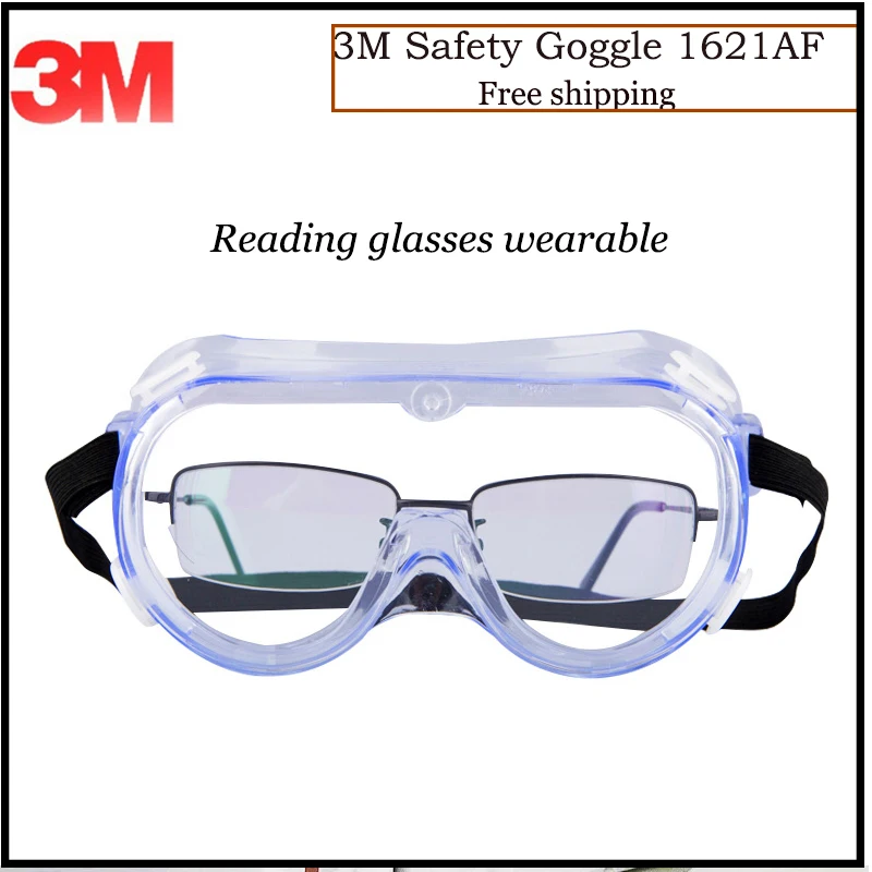 3 м Безопасность анти Gog очки 1621AF для чтения носимых прозрачные линзы лаборатории