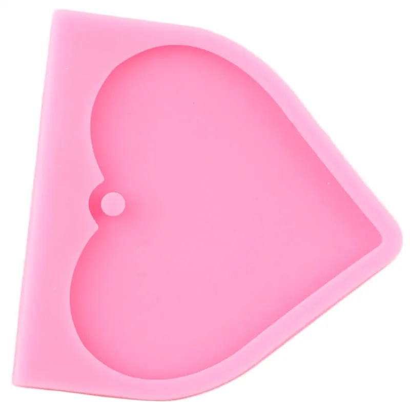 Блестящий глянцевый ручной силиконовая форма-сердце эпоксидный полимерный