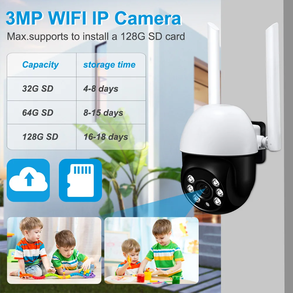 UniLook смарт-камера купольная HD WiFi 3MP CCTV камера ночного видения наружная IP P2P мини