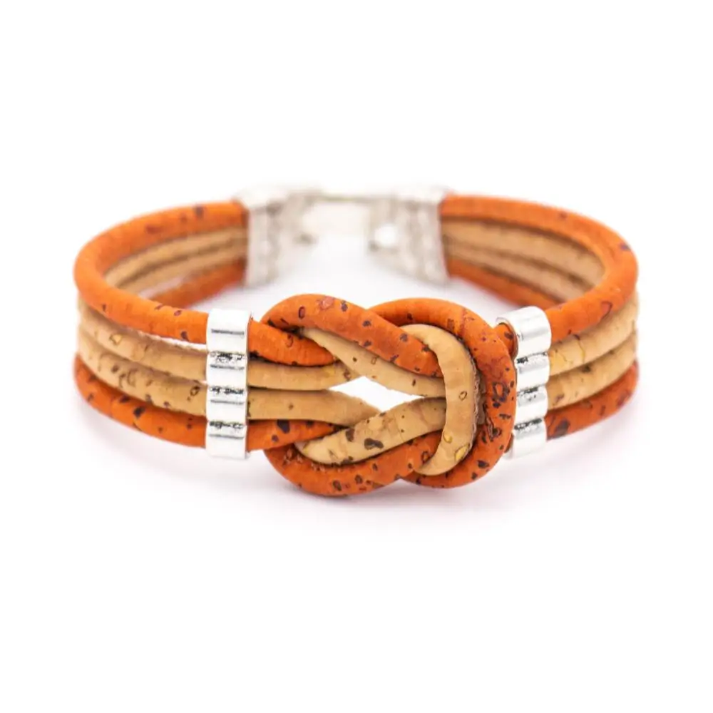 

Natural cork with colorful cork handmade vegan fashion original Portugal cork jewelry BR-411-MIX-5(NEW)