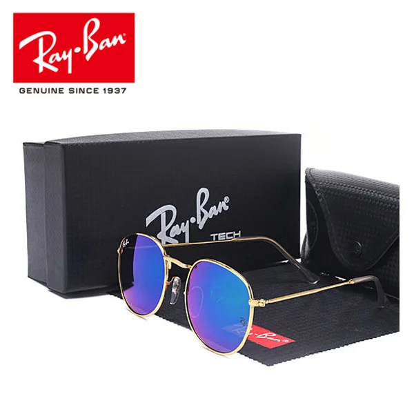 RayBan RB3447, солнцезащитные очки, поляризационные, для мужчин, женщин, для вождения, солнцезащитные очки, Ретро стиль, для женщин, мужские солнцезащитные очки, RayBan, круглые очки - Цвет: RB3447-1