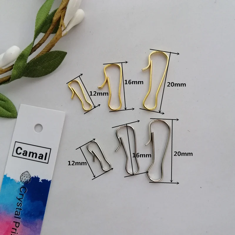 Camal 100 шт 12/16/20 мм металлический крюк ж/жулика с украшением в виде кристаллов