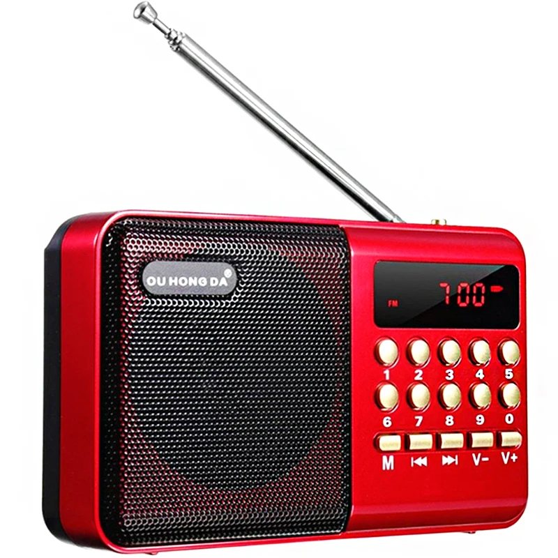 Портативный мини радиоприемник KK11 Ручной цифровой FM радио USB TF MP3 плеер динамик