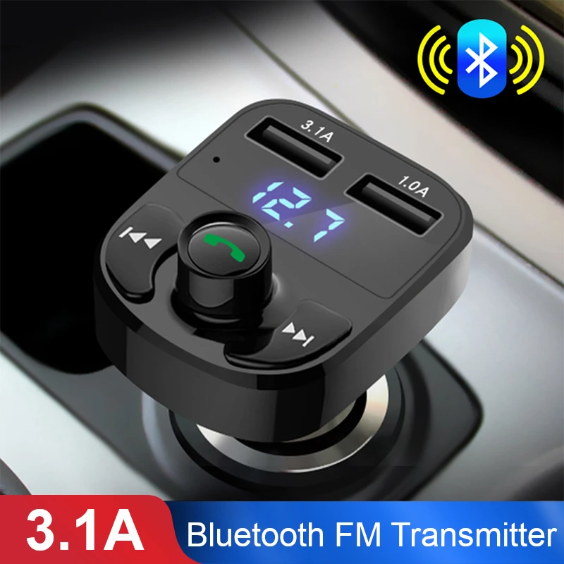 Fm-передатчик Aux модулятор беспроводной Bluetooth автомобильный комплект автомобильный радиоприемник MP3-плеер громкой связи Автомобильный 3.1A двойной зарядное устройство usb