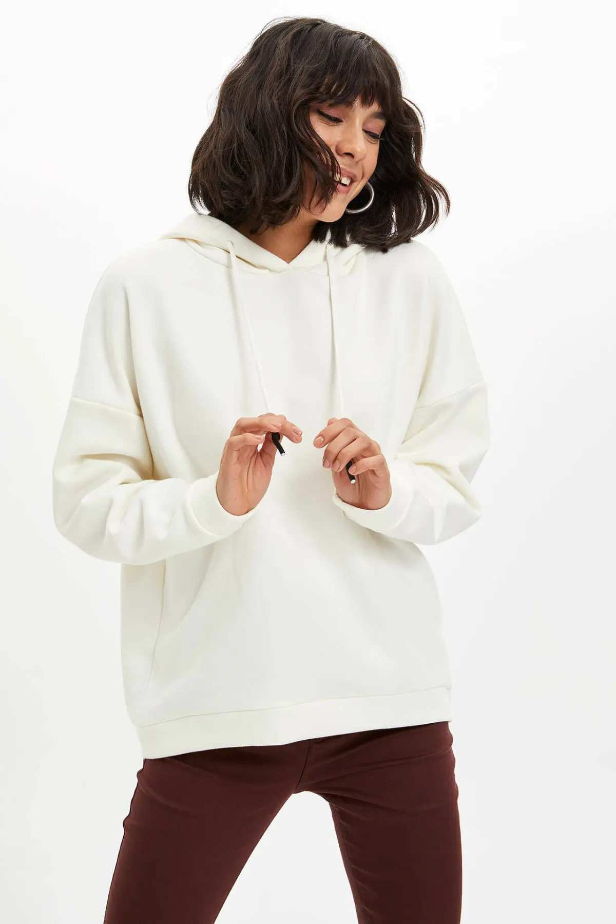 Дефакто толстовки женские модные однотонные повседневные свободные спортивные