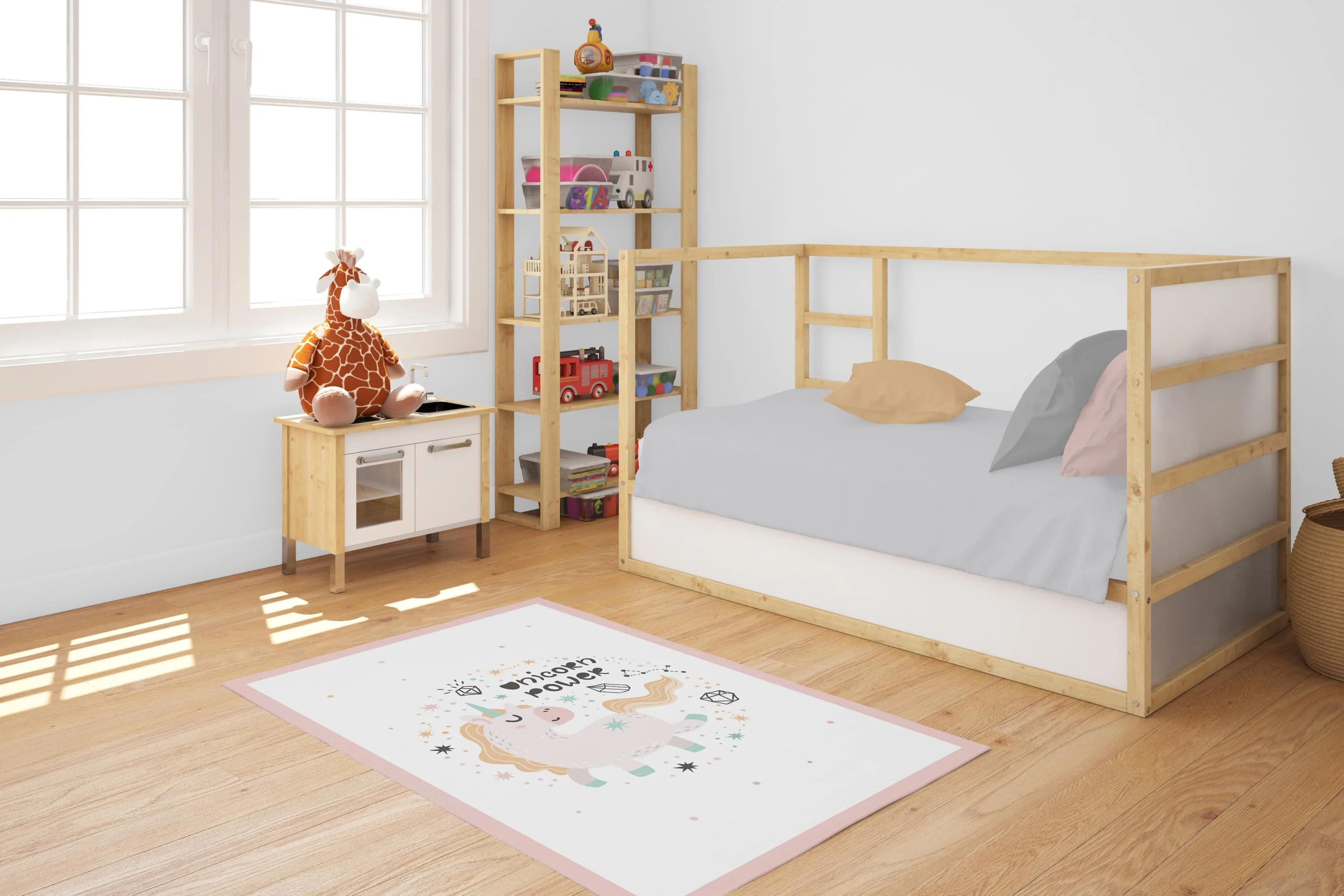 Нескользящий легко моющийся ковер с принтом единорога для гостиной занавеска