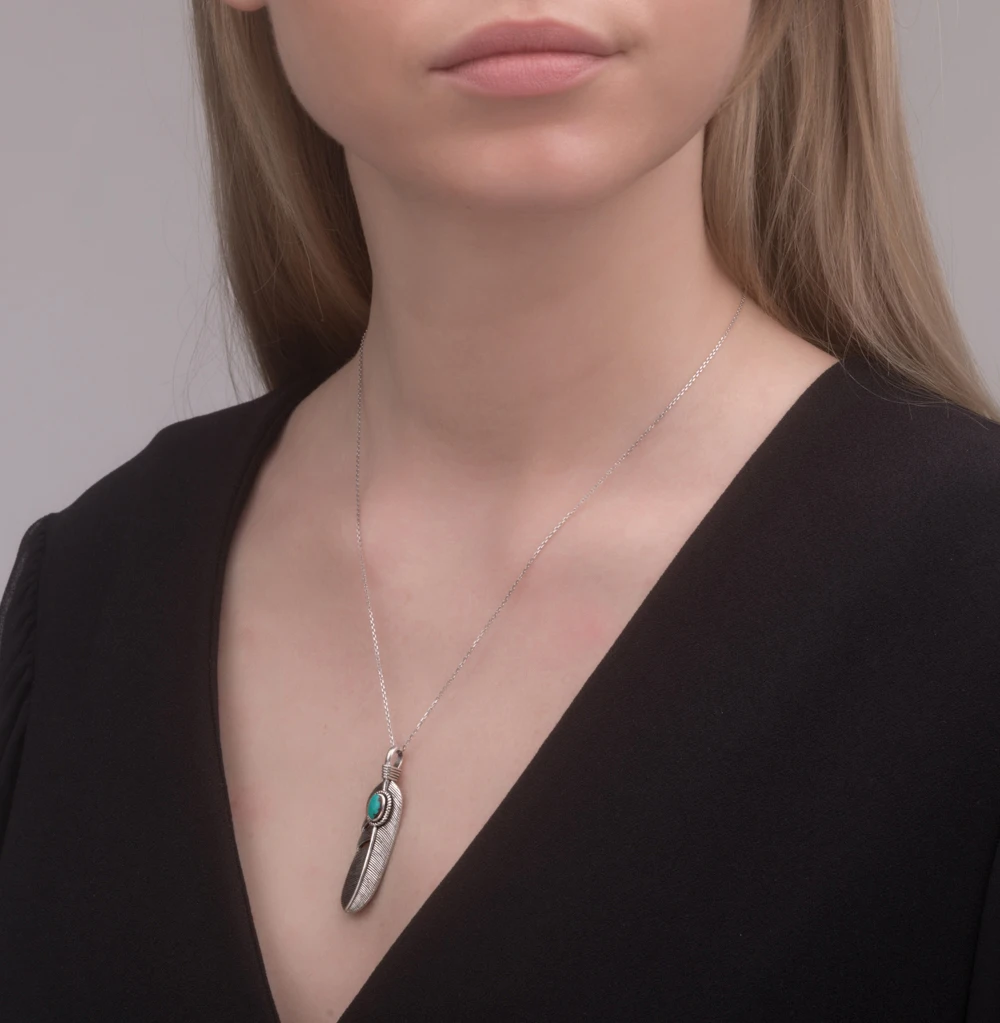 Серебряная подвеска с бирюзой SUNLIGHT проба 925 | Украшения и аксессуары