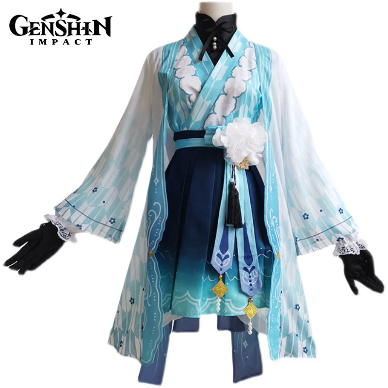 

Genshin Impact Traveler Lumine Cosplay Costume Lumine Kimono Dress for Halloween Carnival геншин импакт геншин