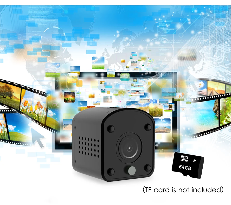 Kervay 1080P HD wifi мини-камера приложение дистанционное управление Обнаружение движения HD ночное видение TF карта Запись wifi домашняя камера безопасности