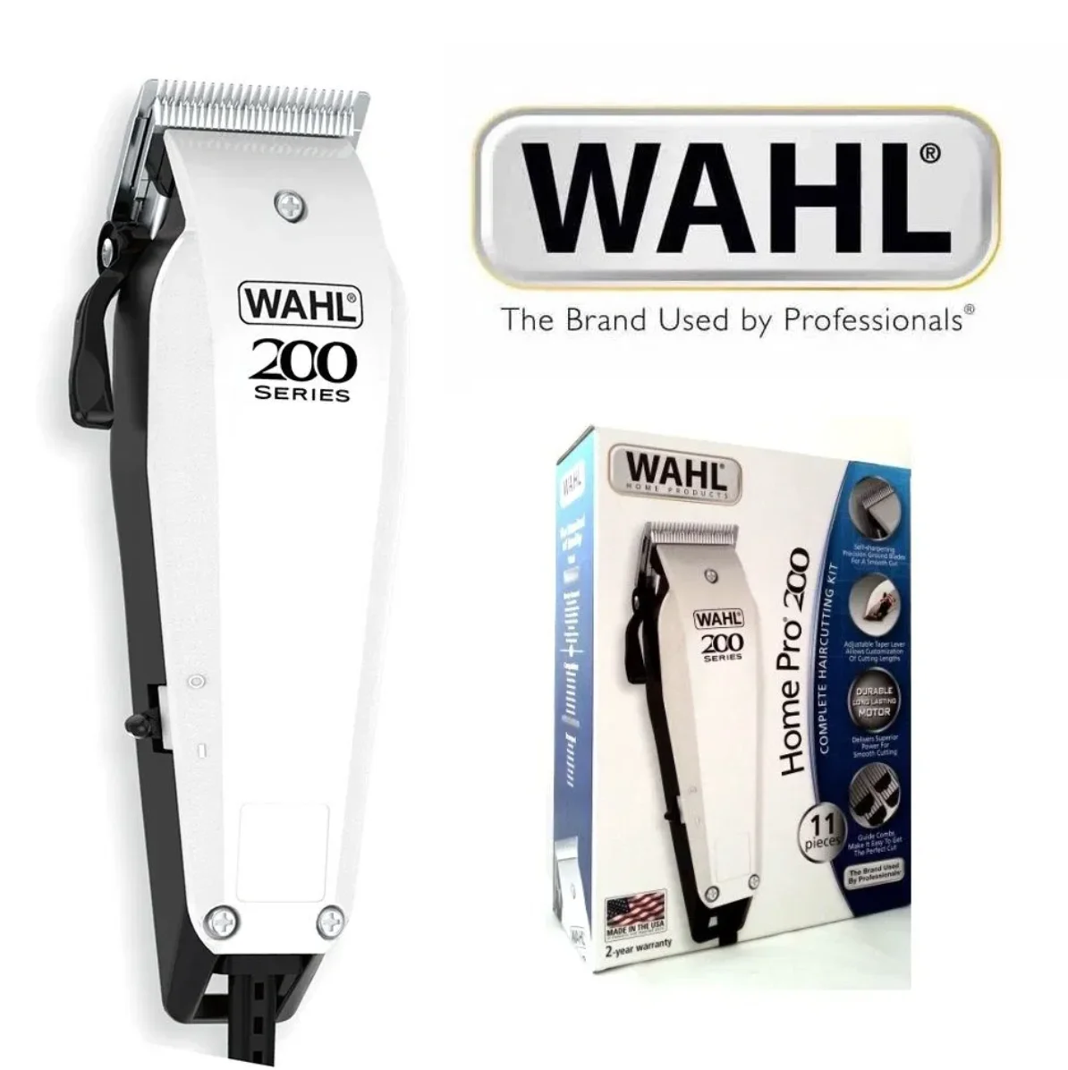 

Комплект для стрижки волос Wahl Home Pro 200, машинка для стрижки волос и бороды, триммеры, машинка для стрижки волос, бритва, серия 9247-1127