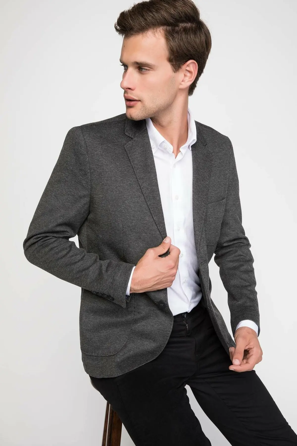 DeFacto новинка модный роскошный мужской блейзер брендовый высокое качество