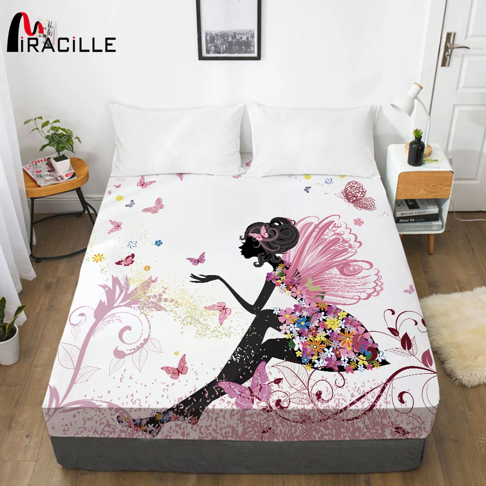 Гладкий Чехол для кровати с изображением Феи Miracille домашний декоративный матрас