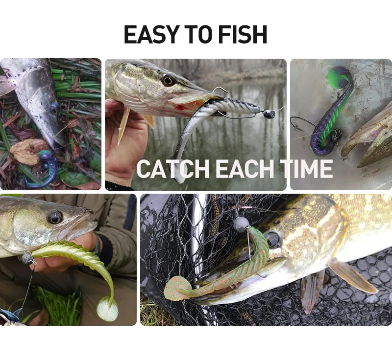 ESFISHING Soft Silicone Bait Ripple Shad 100mm 125mm For Pike Bass Fishing T Tail Jigging Pesca Artificial Fishing Lure Tackle