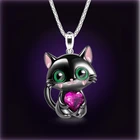 бижутерия 2022 тренд люкс Модное ожерелье с кулоном Love Crystal Cat натуральная любовь кристалл Cat, ювелирные изделия в виде животных для женщин подарок на день Святого Валентина корейская мода цепочка на шею женская