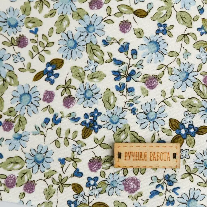 Ткань на клеевой основе Синие цветочки 21 х 30 см | Дом и сад