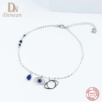 denean 100 sterling silver 925 evil eyes anklet bracelet for women zircon foot chain more pendant personalit jewelry for feet