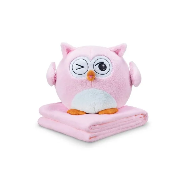 Игрушка Сова Луни-Ку с пледом цвет розовый | Игрушки и хобби