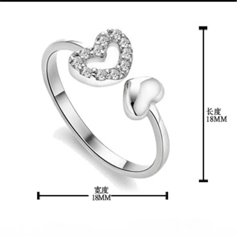 

Jinwateryu 925 silver Heart-shaped Korean open-end ring style fashion tail ring