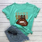 Модная сексуальная стильная женская футболка из чистого хлопка с изображением коричневых сахарных губ, Повседневная хипстерская футболка в уличном стиле, гранж, tumblr, художественные футболки, топы