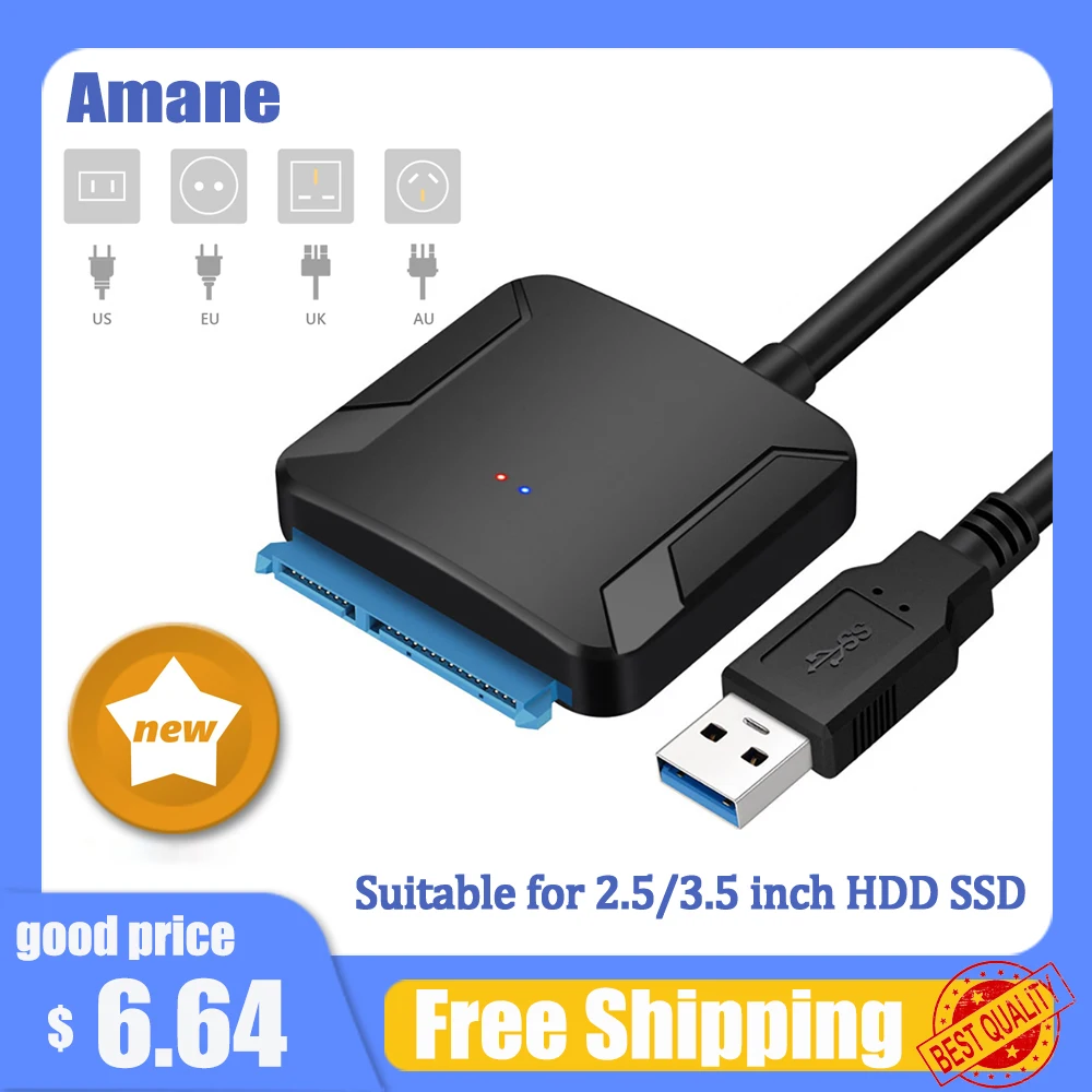 Кабель преобразователь Amane USB 3 0 на Sata кабель конвертер USB3.0 для жестких дисков Samsung