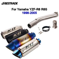 for yamaha yzf r6 1998 2005 motorcycle exhaust system 51mm muffler tip mid link pipe removable db killer stainless steel slip on