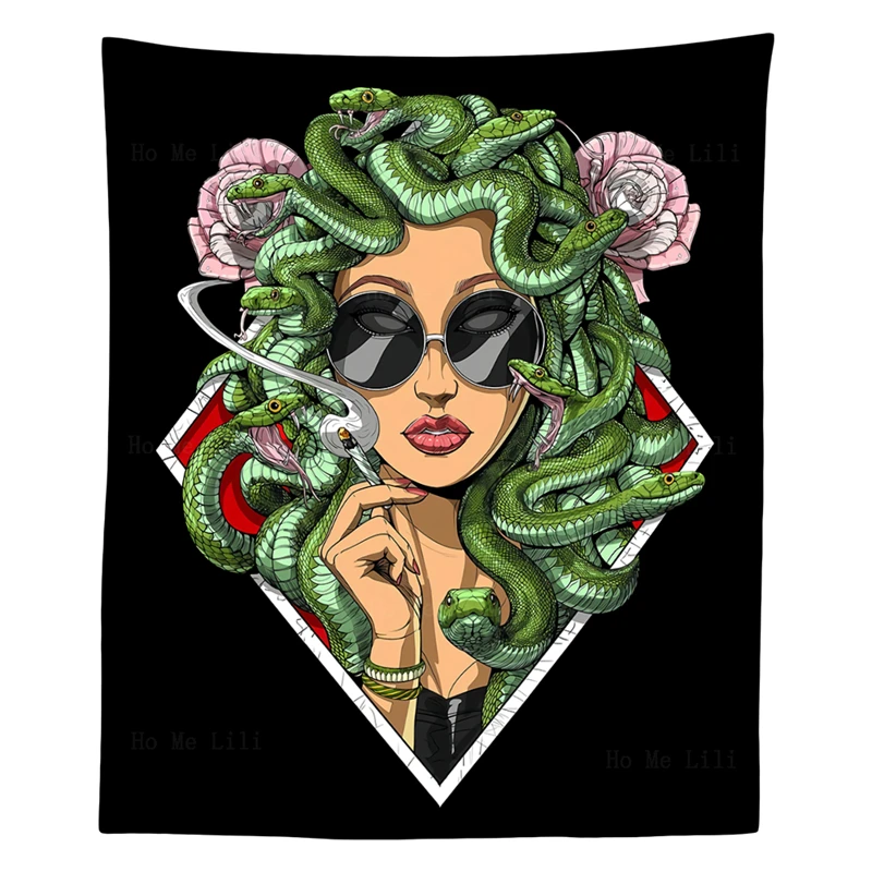 

Psychedelic Greek Goddess Hippie Stoner Smoking Weed Drawing Girls Cartoon Art Hippie Tapestry By Ho Me Lili For Kids Adults