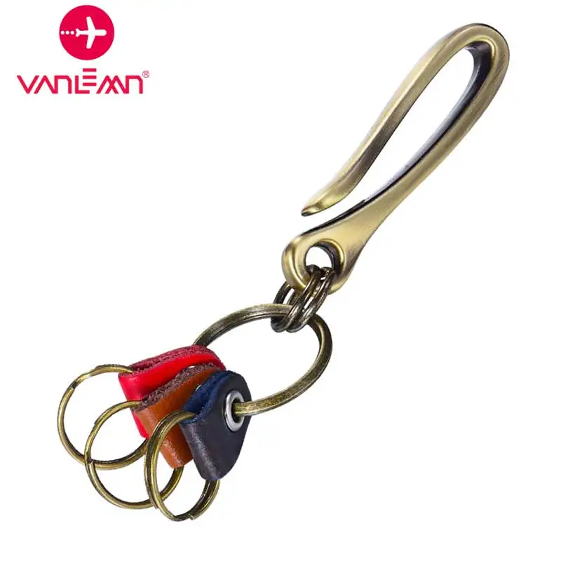 

Brass Keychain Retro Car Keychains Men Belt U Hook Key chain Key Ring Male Fish Hook With O Ring Waist Hanging Handmade Pendant