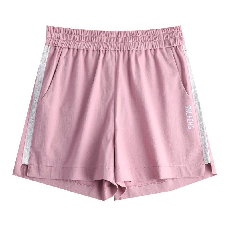 

Elastic High wasit side stripe diamonds women shorts new summer 2021 High stretch Anti-wrinkle streetwear beach ladies shorts