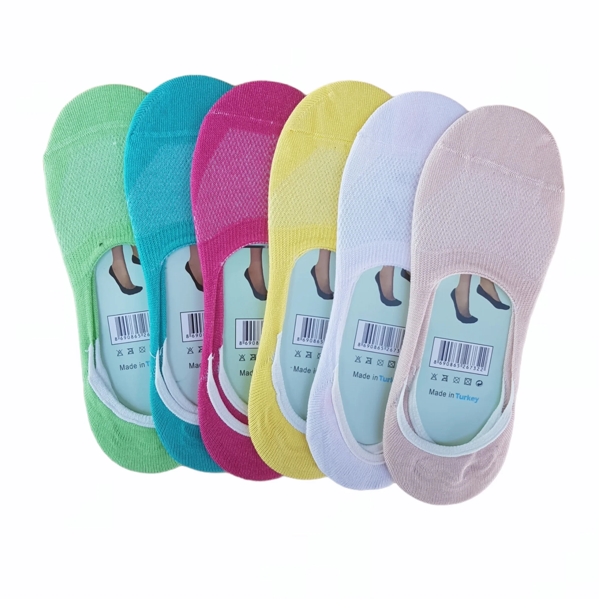 MadeM Women Luxury Bamboo Boat Socks 12 Pairs/Pack Seamless Comfortable Anti-Allergic Silicone Heel Women's Stockings