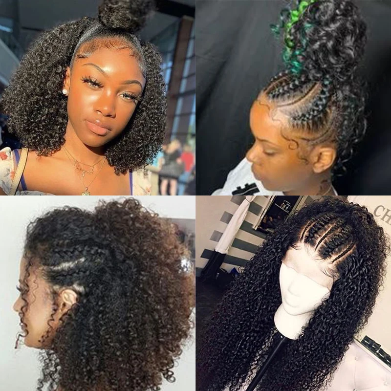 Парики из натуральных вьющихся человеческих волос TD HD прозрачные на сетке парик