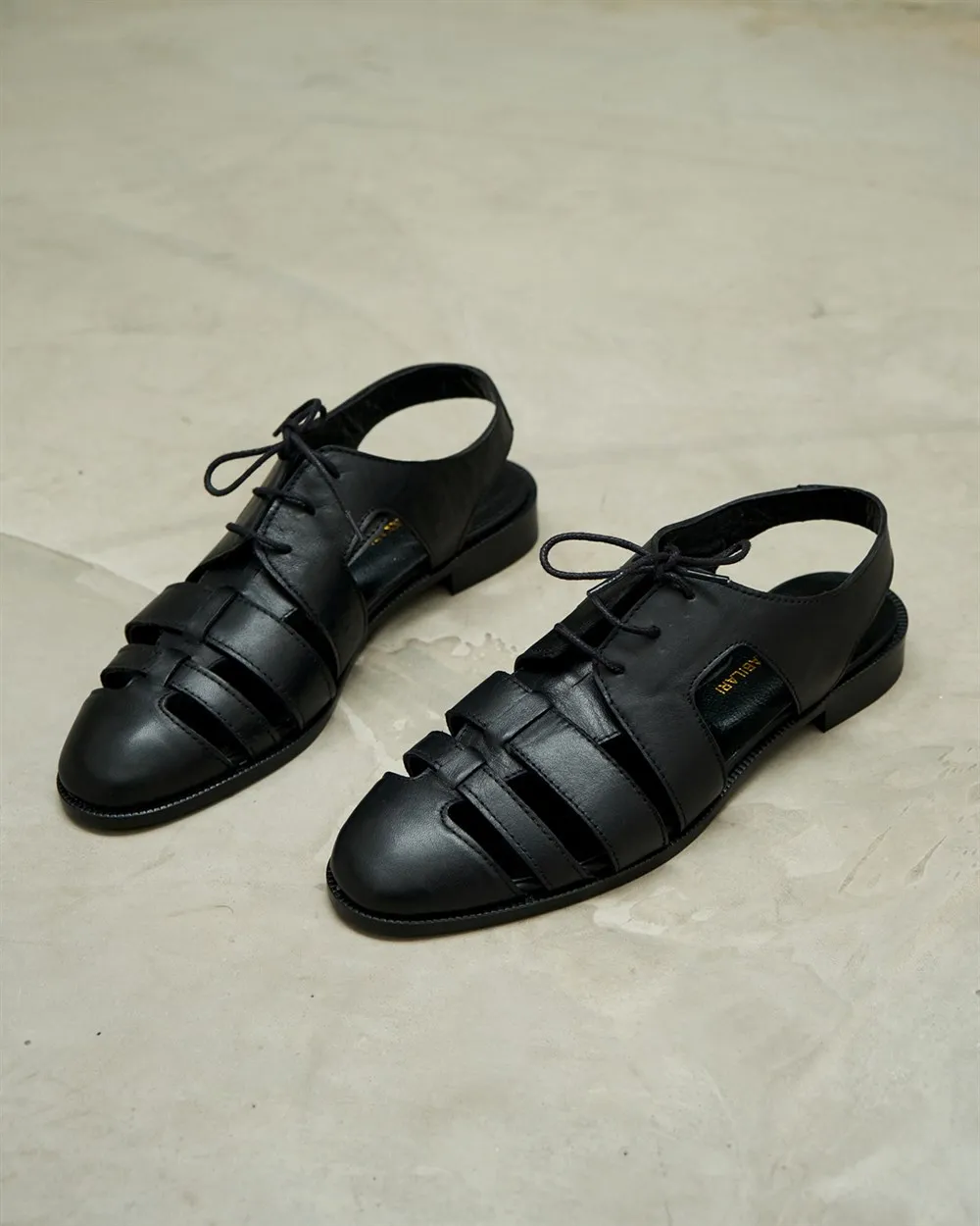 

Black Genuine Leather Women's Gladiator Sandals Quality Rome Designer Shoes 2022 Summer New Collection Round Toe Loafer Platform