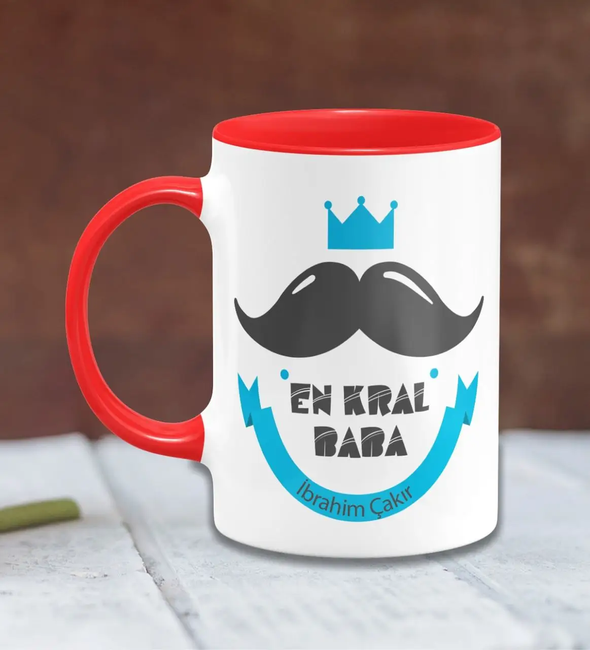 

Personalized Fathers Day Themed Red Mug Cup 15-263K
