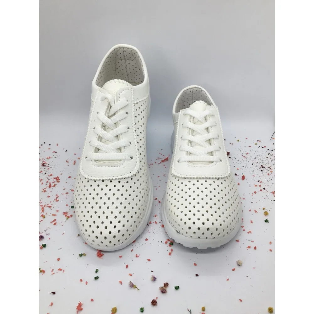 

Women's Sports Shoes White Laser Perforated Sweatproof Daily Comfortable Use Stylish Combinations Fashion Style Unisex