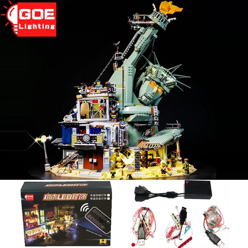 

GOELIGHTING Brand LED Light Up Kit For Lego 70840 Statue of Liberty Collapsed at Fort Doom Bricks Diy Lamp Set Toys(Only Light)