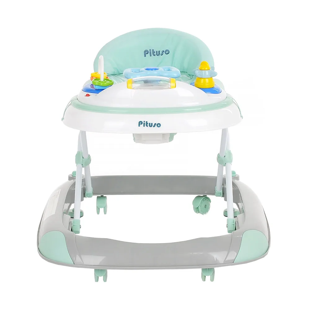 Ходунки Pituso Маленький водитель серый/ментол | Мать и ребенок