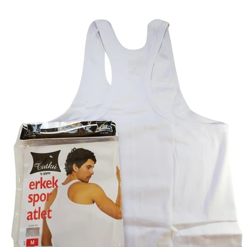 Майка спортивная мужская из хлопка белая черная в турецком стиле | Мужская одежда